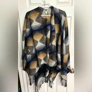 Bohemian Fringed Shrug Poncho